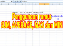 Cara menggunakan rumus excel sum, average, min dan max