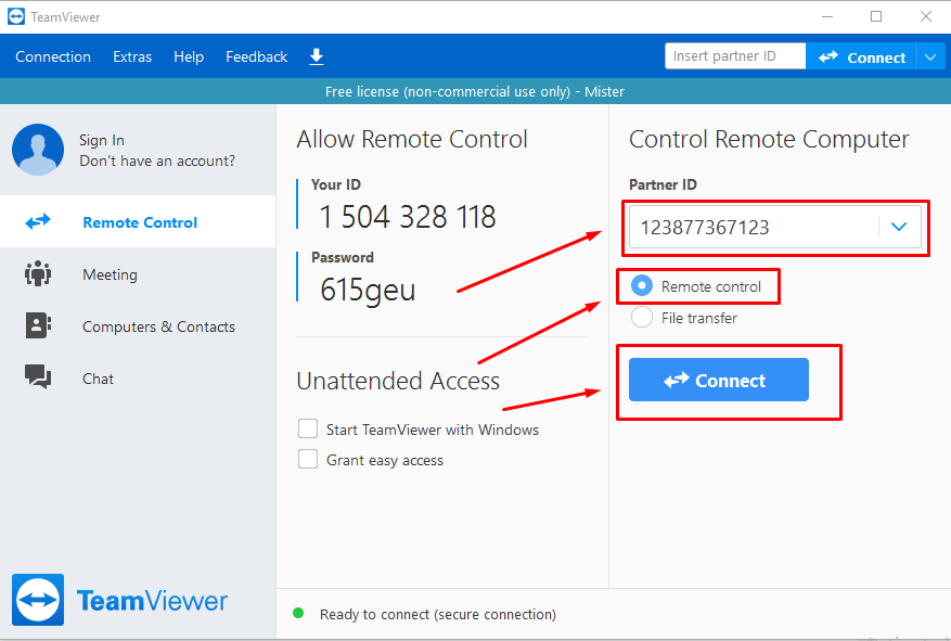 Remote PC menggunakan TeamViewer