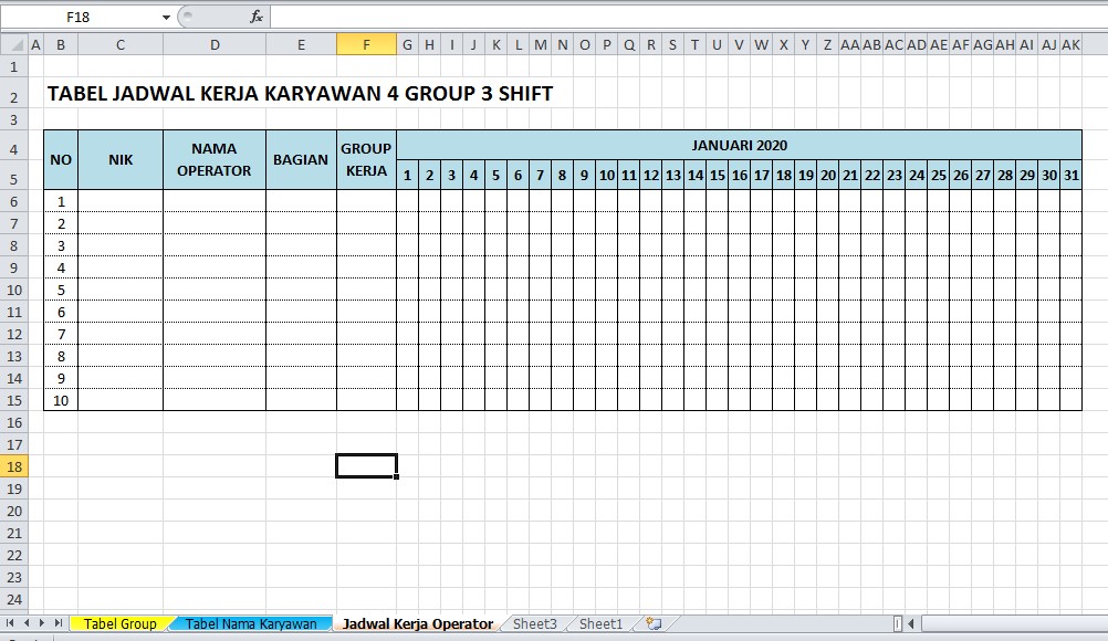 Cara Membuat Jadwal Kerja Karyawan Dengan Fungsi Vlookup Pada Excel