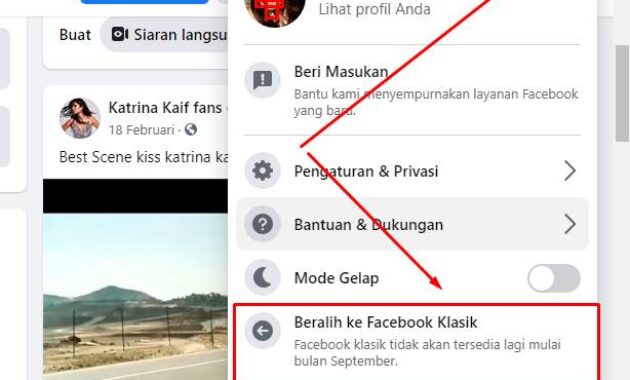 beralih ke facebook klasik