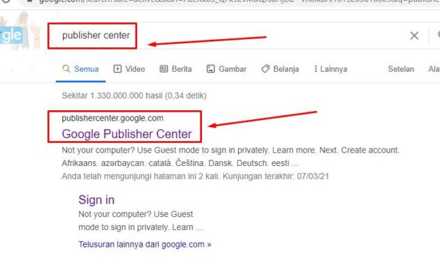 google publisher center