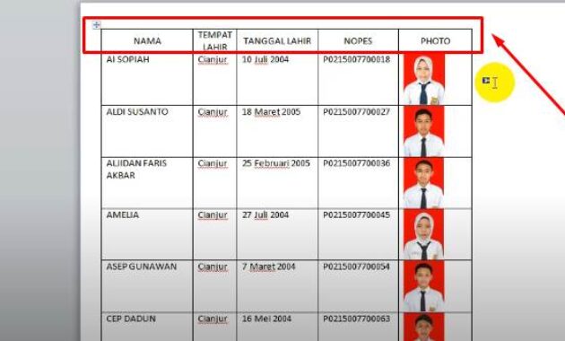 cara membuat kartu ujian otomatis dengan excel