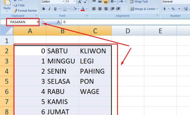 merubah namebox di excel