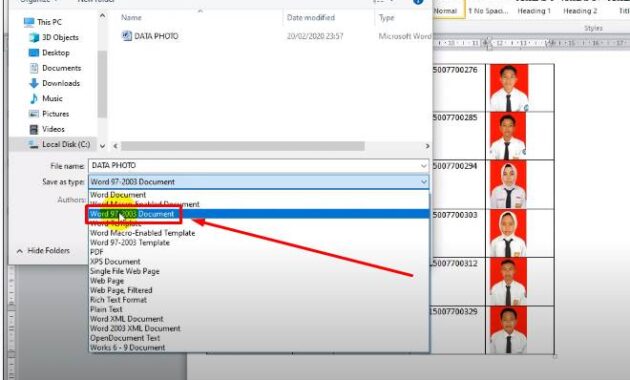 membuat kartu ujian dengan excel